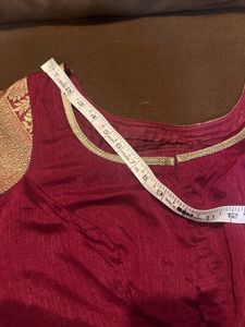 Maroon &amp; Gold Sari