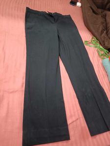 Dark Black Straight Leg Pants for women