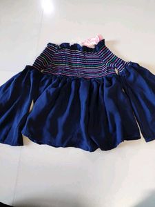 Chic Off-Shoulder Blue Top