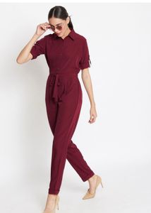 Maroon Shirt Dress