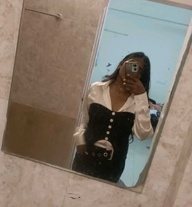 Black Button-Up Tube Top