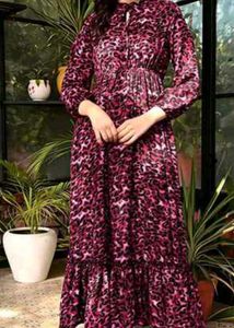 Women Animal Print A-line Dress With Bell Sleeves
