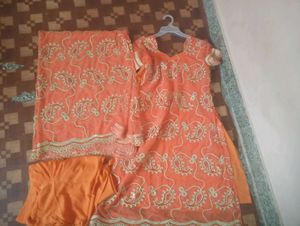 heavy look orange suit with d