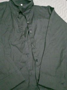 Black Crop Shirt With Full Sleeve