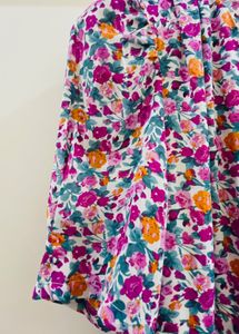 Floral Mini Puffed Sleeves Dress