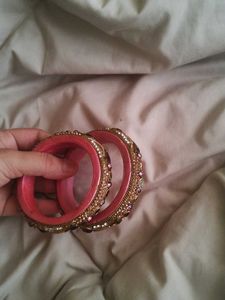 Pink &amp; Gold Bangle Set