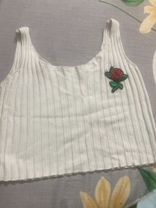 White Ribbed Tank Top