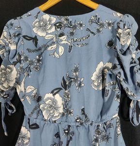Pastel Blue Floral Printed Top (Women)