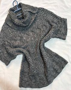 🎁Buy1 Get1 Free TurtleNeck Grey Crochet Sweater (