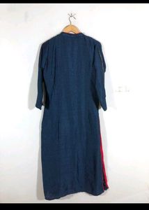 Elegant Embroidered Navy Blue Kurti