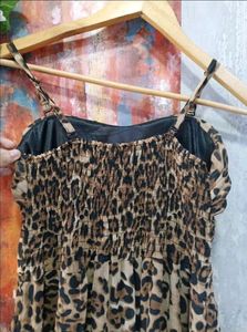 Leopard Print High Low Dress