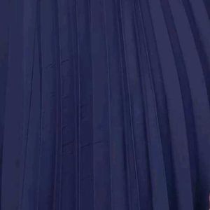 Navy Blue Pleated Midi Skirt