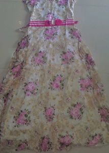 Floral pink cute frock