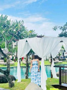 Blue Halter Neck Maxi Dress