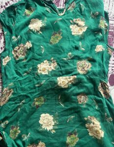 Green Floral Top