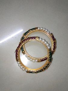 Leaf Design Green And Red Shade Bangles⭕⭕