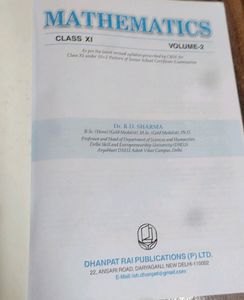 RD Sharma Mathematics XI Volume-2