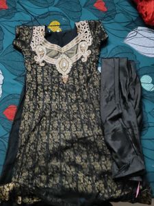 Elegant Black & Gold Ethnic Suit