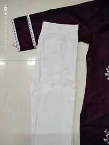 Maroon Embroidered Kurta Set
