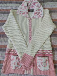 Cream And Pink Sweater