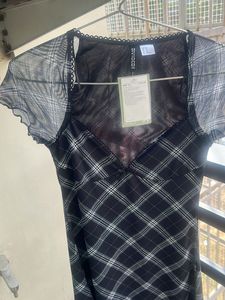 H&amp;M New Cute Plaid Mini Dress XS size