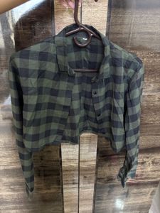 Green Plaid Crop Top