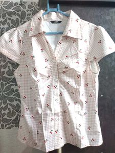 shein Cute Cherry Print Top