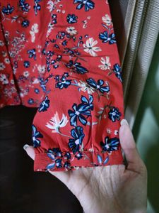 Lee Cooper Red Printed Top