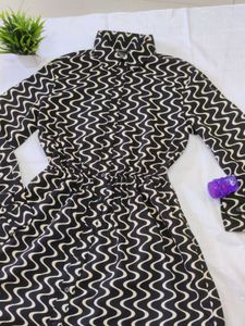 Patterned Shirt Dress
