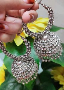 Silver Jhumka Earrings