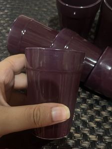 Set of 6 Mehroon Ceramic Tea Glasses