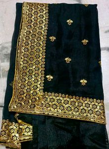 PRICE DROP✨Black And Golden Work Saree✨💕