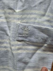 French Connection Blue Striped Formal Shirt