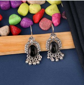 Colorful Stone Silver Earrings (Set of 4 )