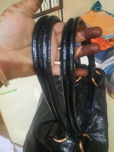 Mimco Black Patent Leather Shoulder Bag