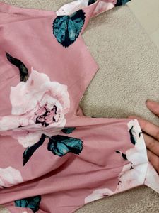 Floral Print Jumpsuit with Matching Belt