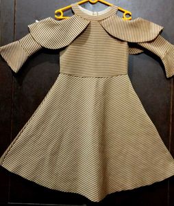 Striped Cold Shoulder Dress For Women