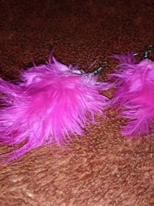 Pink Feather Earrings