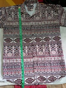 FLORAL PRINT HALF SLEEVE 42 CMS SILKY SHRT.I