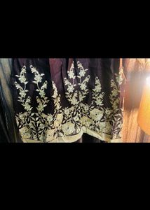Marron Party Wear Kurta Set With Duppata Matching