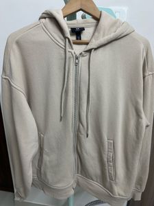 H&M Beige Zip-Up Hoodie