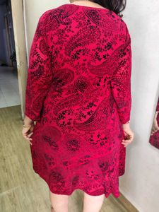 Red Paisley Print Tunic Dress