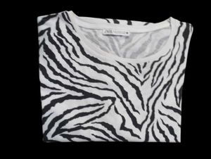 Zara Zebra Animal Print T Shirt
