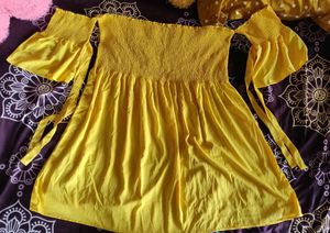 Boohoo Yellow Off Shoulder Dress Plus Size| ₹30 Of