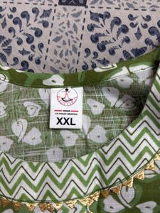 Green Floral Print Kurta