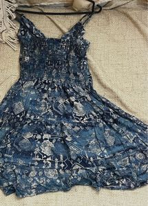 Boho Blue Mini Dress