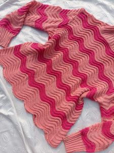 Pink Wave Knit Sweater