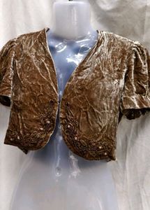 283010. Velvet Embellished Bolero Jacket