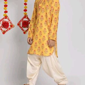 Yellow Floral Kurta Set