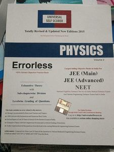 Errorless Physics Vol 1&amp;2 , For JEE and NEET exam.